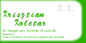 krisztian koletar business card