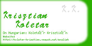 krisztian koletar business card